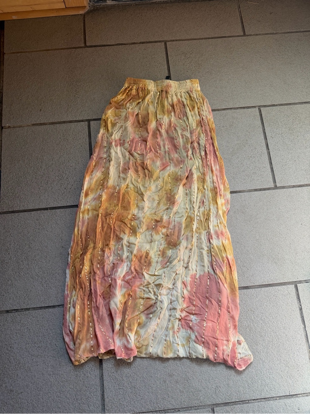 Pastel Hippie Boho Tie-Dye Two Piece Set with Elastic Waist